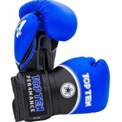 Boxing gloves, Top Ten, 4select, nubuk leather, Kék-fekete szín, 12 oz size