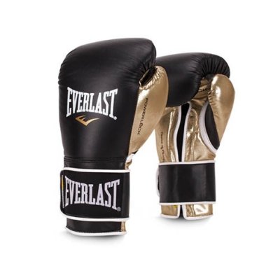 Boxing gloves, Powerlock Pro, Everlast, PU, black-gold