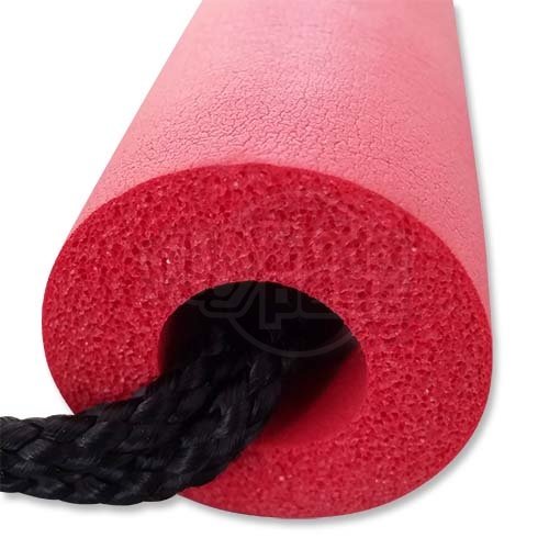 Nunchaku, foam, with string, dragon printing, red
