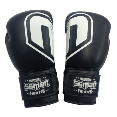 Boxing gloves, Saman, Force, leather, black