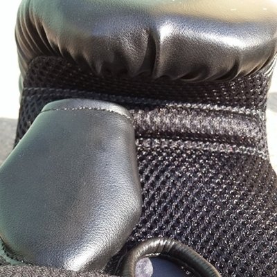Bag gloves, Saman Eco, Mesh, artificial leather, black/white