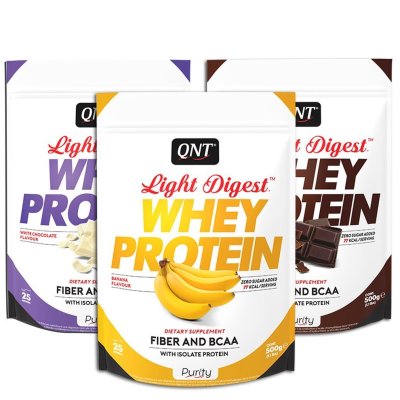 QNT, Light Digest, gluténmentes fehérje, 500 g, banán ízű