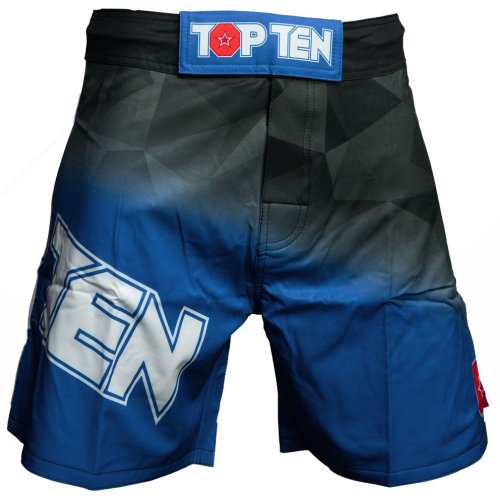 MMA Shorts, Top Ten, Scratched, black, Kék szín, S size