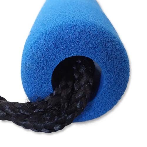 Nunchaku, foam, with string, dragon printing, black/blue