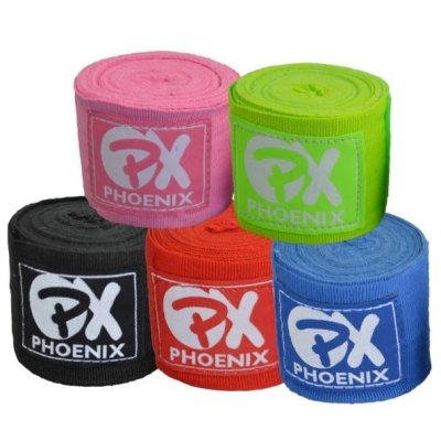 Boxing handwraps, Phoenix, elastic, black, 1 pair