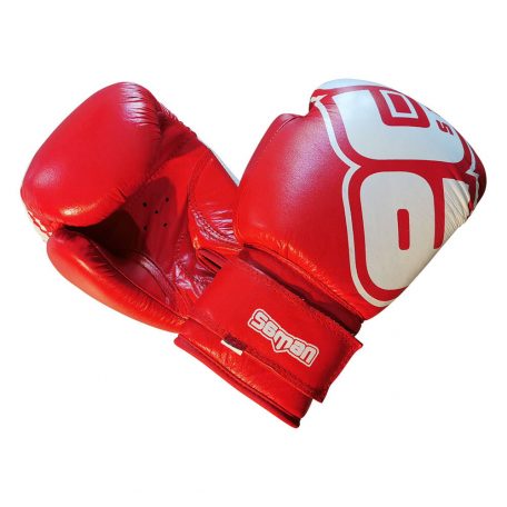 Boxing gloves, Saman, Eco 2.0, leather, red, 10 oz