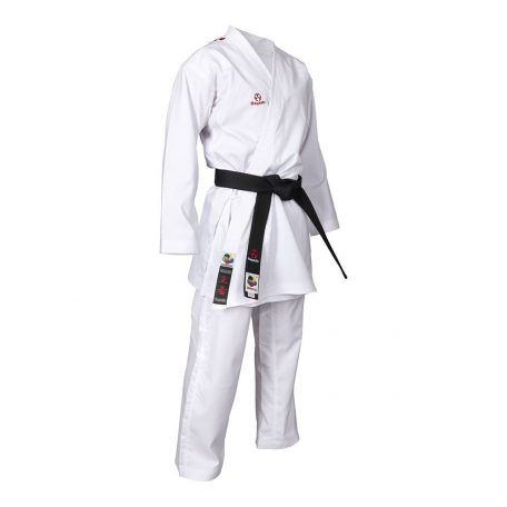 Karate uniform, Hayashi, WKF, kumite,, Fehér-piros szín, 175 cm méret