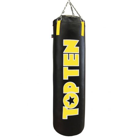 Punching bag, Heavy Bag “TOP TEN” (filled), fekete-sárga szín, 120 cm méret