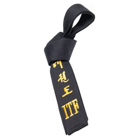 Taekwon-Do belt “ITF” (with embroidery) “TAEKWON-DO” - black, 180 cm méret