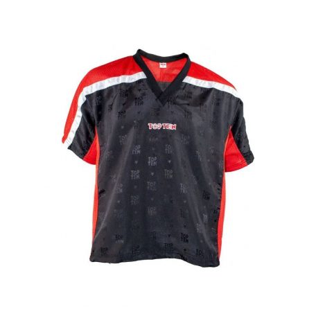 Kick-box shirt, Top Ten, Mesh, black-red, fekete-piros szín, 130 cm méret