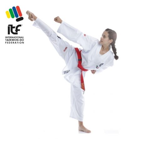 Taekwondo ruha, 10-1 gup, Top Ten, Diamond ITF, 5 méretben! fehér, 150 cm méret