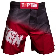 MMA Shorts, Top Ten, Scratched, black, Piros szín, S méret