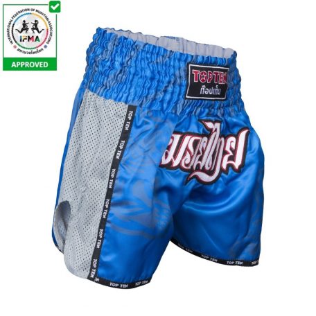 Thai-boxing shorts, Top Ten, Thai Basic, white, Kék szín, S méret