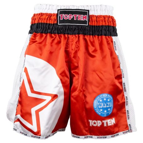 Kick-box shorts, Top Ten, WAKO Star, Piros szín, XS méret