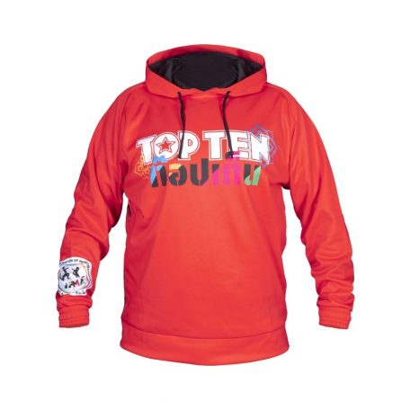 Hoodie “ITF SHADOW”, Top Ten, Taekwondo, white, Piros szín, S méret