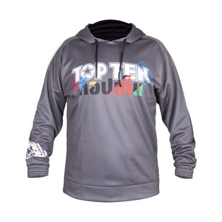 Hoodie “ITF SHADOW”, Top Ten, Taekwondo, white, Acélszürke szín, XS méret