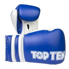   Boxing gloves, leather, with laces, Top Ten, Pro Twister, 10 oz, Piros szín