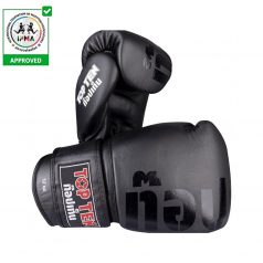   Muay Thai Boxkesztyű, Top Ten, Ajarn, IFMA valódi bőr, Fekete, 10 oz