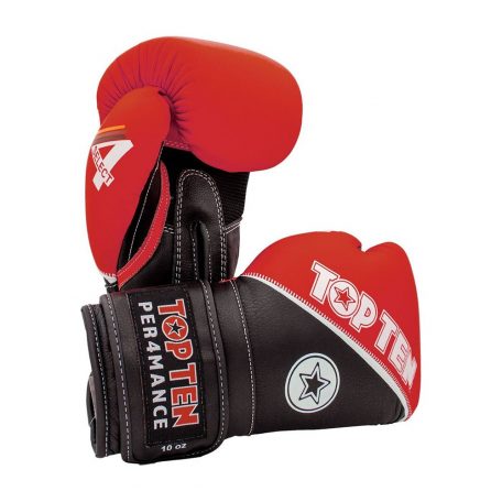 Boxing gloves, Top Ten, 4Select, leather, Piros-fekete szín, 10 oz méret