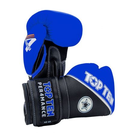 Boxing gloves, Top Ten, 4Select, leather, Kék-fekete szín, 12 oz méret