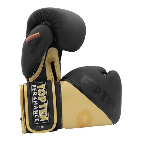 Boxing gloves, Top Ten, 4Select, leather, Arany-fekete szín, 10 oz méret