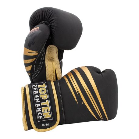 Boxing gloves, Top Ten, 4Select, leather, Fekete-arany szín, 10 oz méret