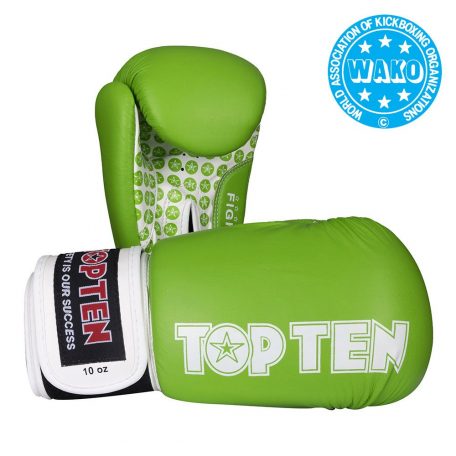 Boxing Gloves, Top Ten, Fight, Zöld-fehér szín, 10 oz méret