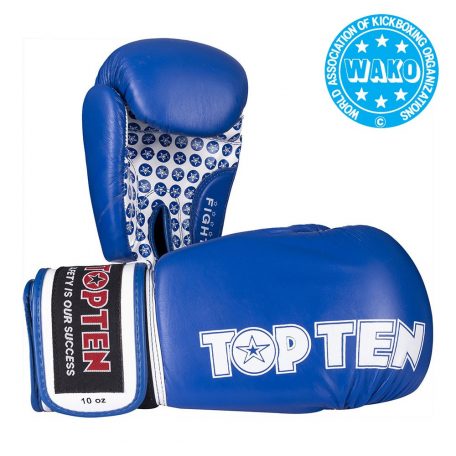 Boxkesztyű, Top Ten, Fight, WAKO, Kék, 10 oz