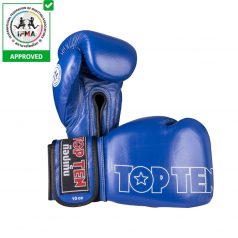   Muay Thai Boxkesztyű, Top Ten, Mad, IFMA valódi bőr, Kék, 10 oz