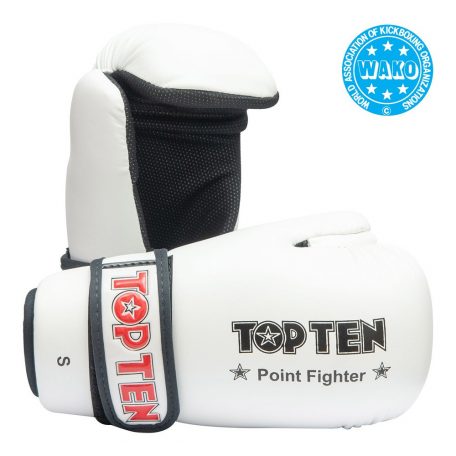 PointFighter kesztyű, Top Ten, WAKO Kick-box, Fehér, S