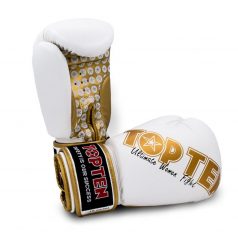   Boxkesztyű, Top Ten, Ultimate Women Fight, műbőr, Fehér-arany, 10 oz