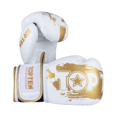 Boxkesztyű, Top Ten, Power Ink Golden Star, Fehér-arany, 10 oz