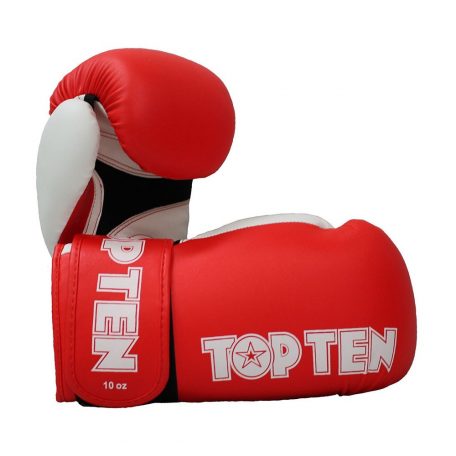 Boxing gloves, Top Ten, XLP, Piros-fehér szín, 10 oz méret