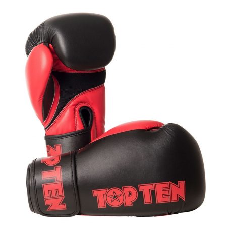 Boxing gloves, Top Ten, XLP, Fekete-piros szín, 10 oz méret