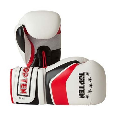 Boxing gloves, Top Ten,, Fehér-piros szín, 10 oz méret