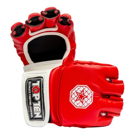 MMA Gloves, Top Tem, Striking C-Type, Piros-fehér szín, S méret