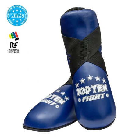 Instep Pad, Top Ten, Fight, black, Kék szín, XS méret, WAKO Kick-Box minősítés