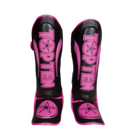 Shin and Instep Guards, Triangle, Top Ten, neoprene, fekete-pink szín, XS méret