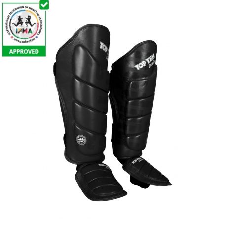 Shin and Instep Guards, Triangle, Top Ten, neoprene, Fekete szín, M méret