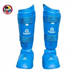   Karate Kickprotector and Shin Guard Set, Hayashi, WKF, blue, Kék szín, S méret