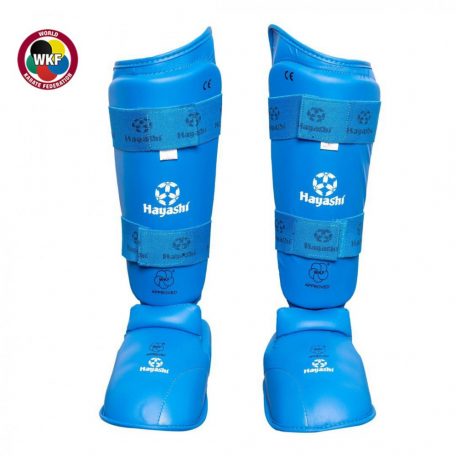 Karate Kickprotector and Shin Guard Set, Hayashi, WKF, blue, Kék szín, L méret