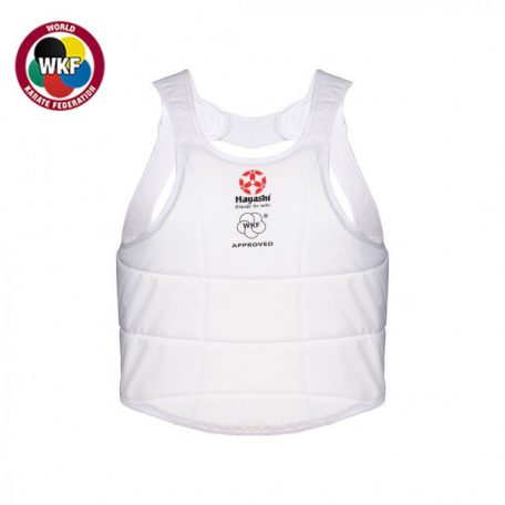 Karate chest guard, Hayashi, WKF, white, S méret