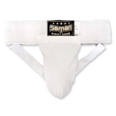 Groin guard, Saman, poly/cotton, white, junior méret