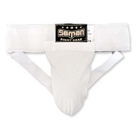 Groin guard, Saman, poly/cotton, white, S/M méret