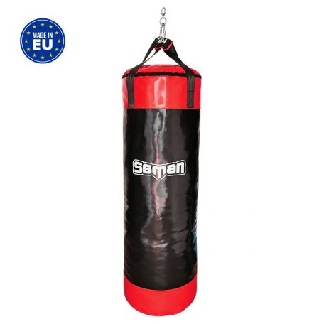 Punching bag, Saman, Colours, black/red, 120x40, PU, with chain