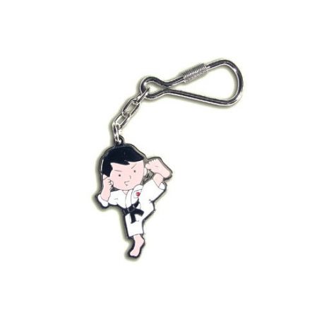 Key ring, Karate, kicking figure, metal