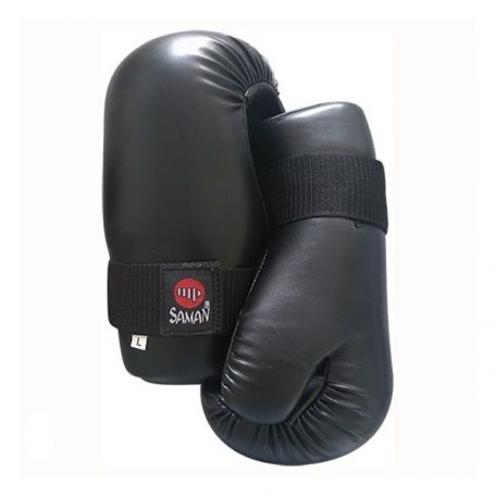 Semi-contact gloves, Saman, black, artificial leather