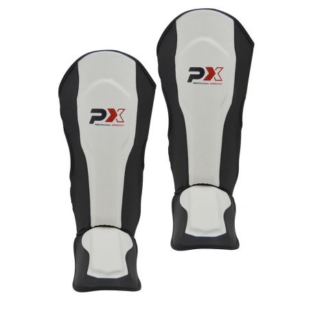 Shin and instep guard, Phoenix, Fight Pro, synthetic leather, black-white