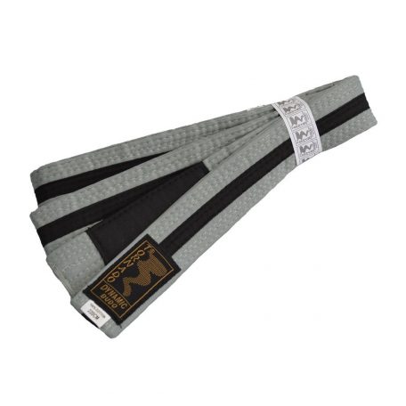 BJJ Belt, for Children, grey / black stripe