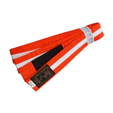 BJJ Belt, for Children, orange / white stripe